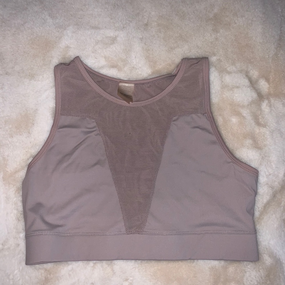 Kittenish Taupe Mesh Sports Bra